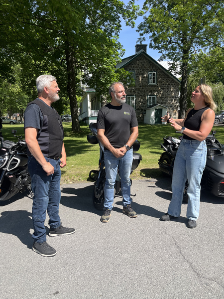 Tournage du deuxième épisode de l'émission Horizon Performance avec Jean Paré, Jean-François Mercier et Marie-Ève Dicaire.